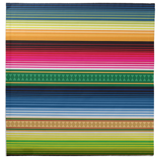 Traditional Mexican Blanket Serape Cloth Napkin (Front)