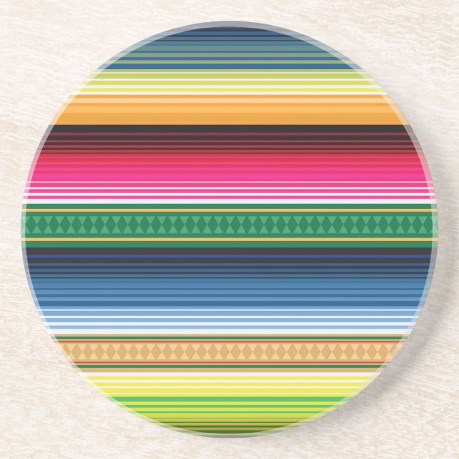 Traditional Mexican Blanket Serape Coaster (Front)