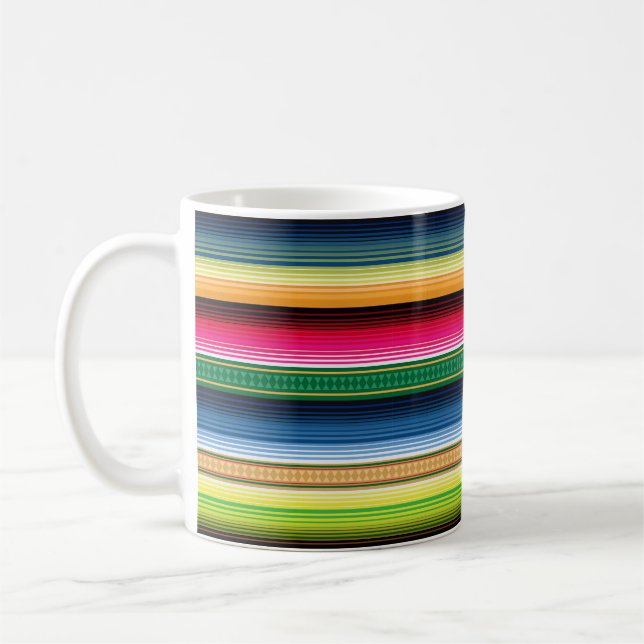 Traditional Mexican Blanket Serape Coffee Mug (Left)