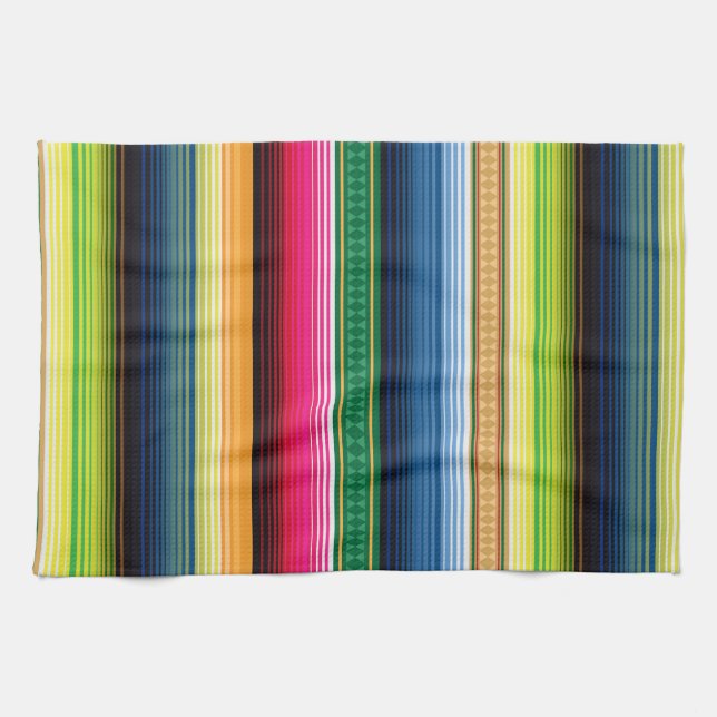 Traditional Mexican Blanket Serape Kitchen Towel (Horizontal)