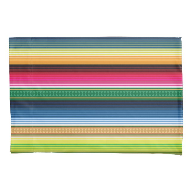 Traditional Mexican Blanket Serape Pillow Case (Front)