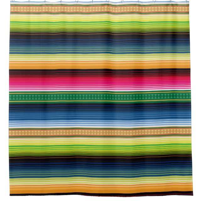 Traditional Mexican Blanket Serape Shower Curtain (Front)
