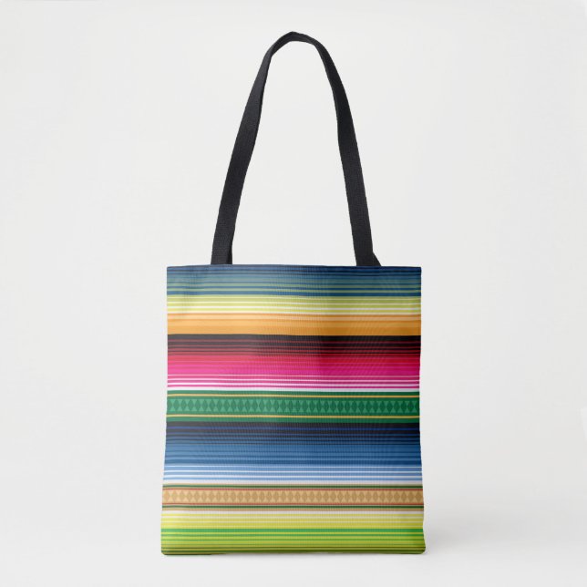 Traditional Mexican Blanket Serape Tote Bag (Front)