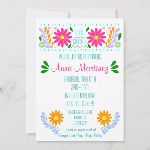 Traditional Mexican Emrboidery Fiesta Invitation