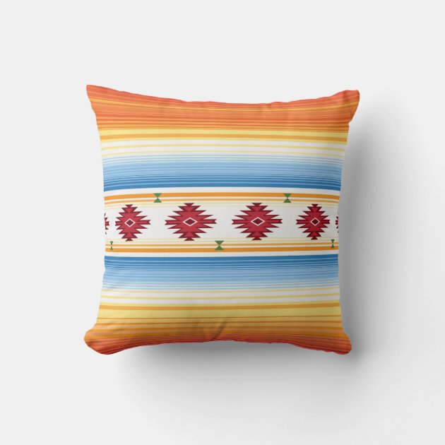 Mexican blanket pillow hot sale