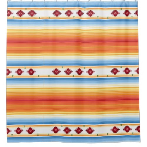 Traditional Mexican Serape Blanket Shower Curtain