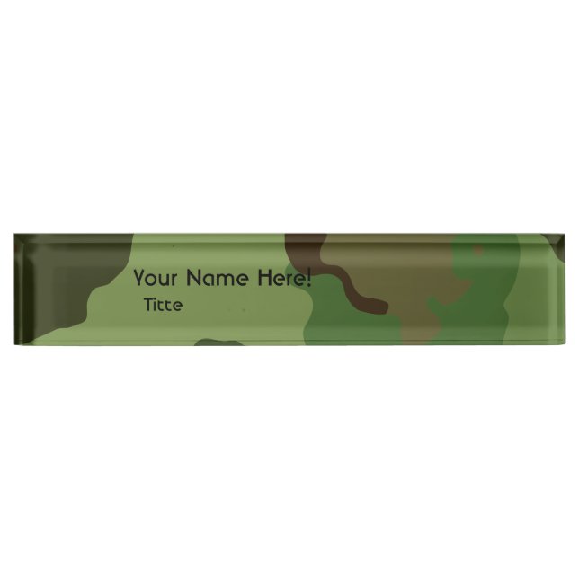 Traditional military camouflage desk name plate (Front)