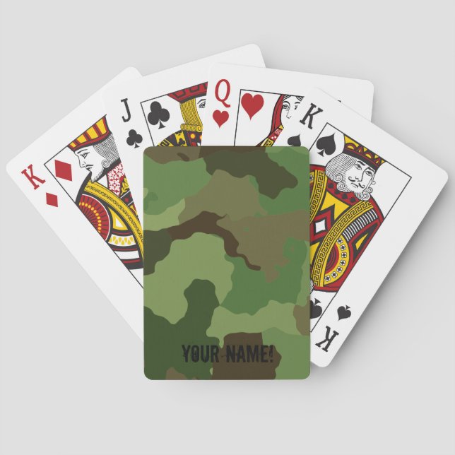 Traditional military camouflage. poker cards (Back)