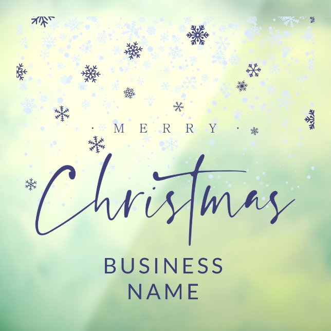 Traditional Minimalist Navy Snowflakes  Window Cling (Sheet 3)