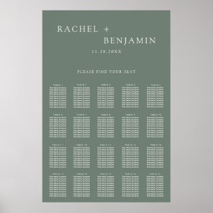 Traditional Minimalist Simple Wedding Sage Green Poster