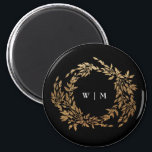 Traditional Monogram Black Crest Classic Wedding Magnet<br><div class="desc">onyx tuxedo black traditional Monogram Crest Classic Elegant Wedding _____________________________ ***this design is part of a collection*** Experience the charm of timeless elegance with my formal Traditional Monogram Wreath Classic and Elegant Wedding Collection. This collection features personalized monogrammed designs with an intricately woven wreath and frame, encapsulating the essence of...</div>
