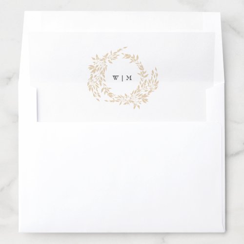 traditional Monogram Blush Crest Elegant Wedding Envelope Liner