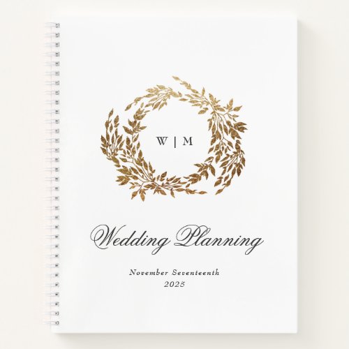 traditional Monogram Crest Classic Elegant Wedding Notebook