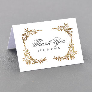 traditional Monogram Crest Classic Elegant Wedding Thank You Card