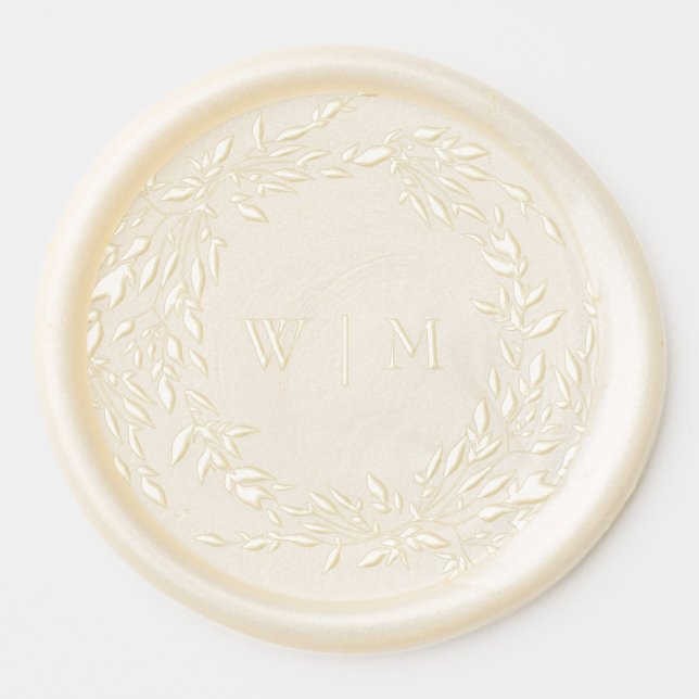 traditional Monogram Crest Classic Elegant Wedding Wax Seal Sticker (Front)