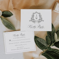 Traditional Monogram Crest Floral Elegant Wedding