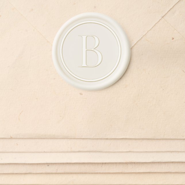 Traditional Monogram Elegant Wedding Wax Seal Sticker (Front)