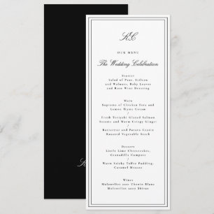 Traditional Monogram Wedding Menu