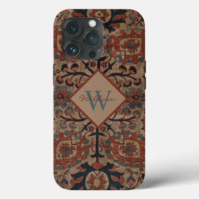 Traditional Monogrammed Oriental Persian Pattern Case-Mate iPhone Case (Back)