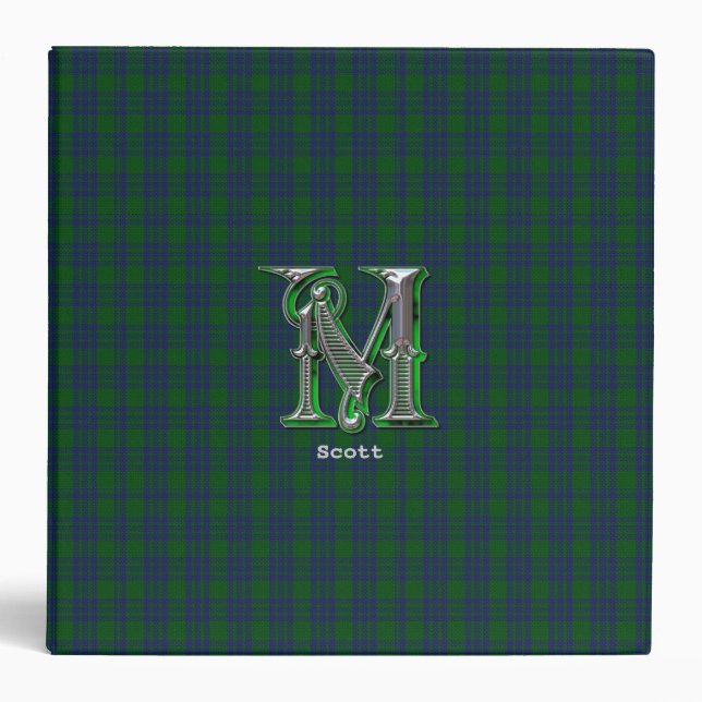 Traditional Montgomery Tartan Plaid Monogram 3 Ring Binder (Front)