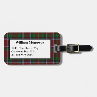 Traditional Montrose Tartan Plaid Luggage Tag