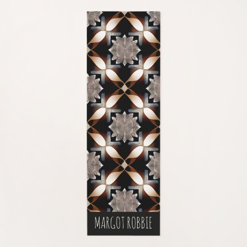 Traditional Moroccan Brown Geometric Pattern Yoga Mat