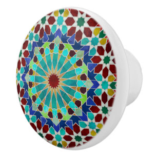 Traditional Moroccan Colorful Mosaic Ceramic Knob