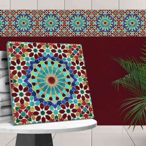 Traditional Moroccan Colorful Mosaic  Ceramic Tile