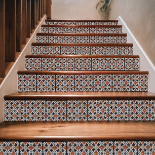 Traditional Moroccan Mosaic Blue & Terracotta Ceramic Tile
