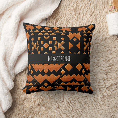 Traditional Moroccan Texture Math Geometric Patter Throw Pillow