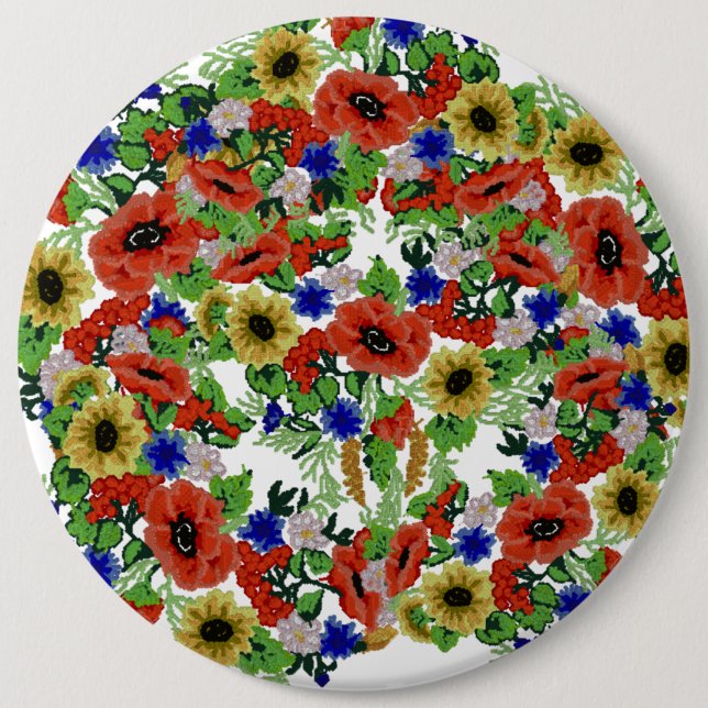 Traditional Motif, Romanian Traditional Motif  T-S Button (Front)