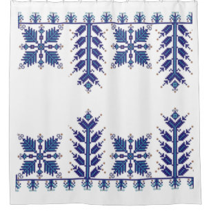 Traditional Motif, Romanian Traditional Motif T-S Shower Curtain