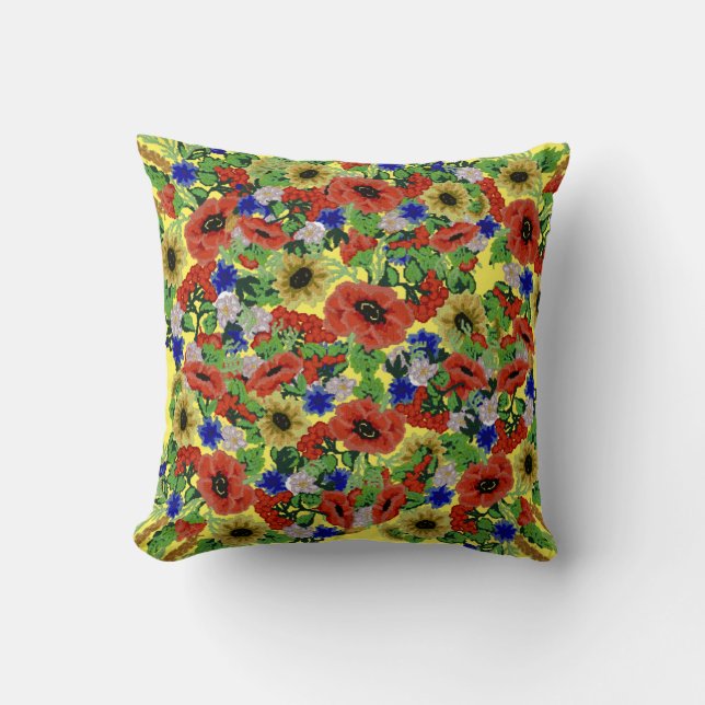 Traditional Motif, Romanian Traditional Motif  T-S Throw Pillow (Front)