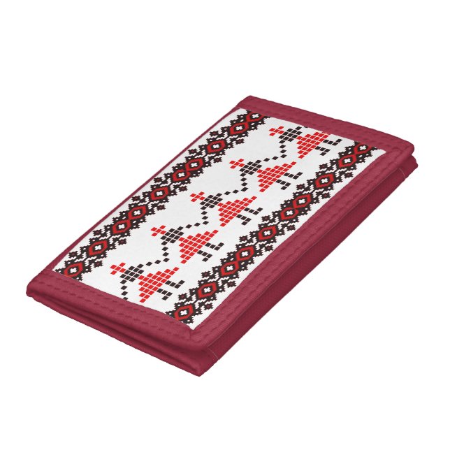 Traditional Motif, Romanian Traditional Motif  T-S Trifold Wallet (Bottom)