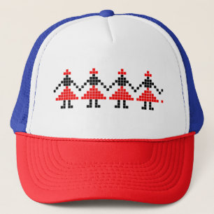 Traditional Motif, Romanian Traditional Motif  T-S Trucker Hat
