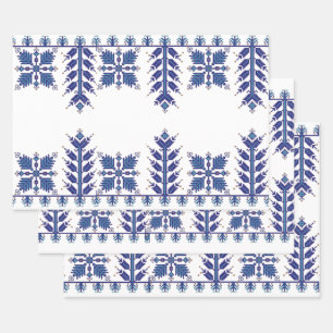 Traditional Motif, Romanian Traditional Motif T-S Wrapping Paper Sheets
