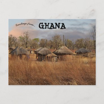 Traditional Mud Huts in Ghana Postcard