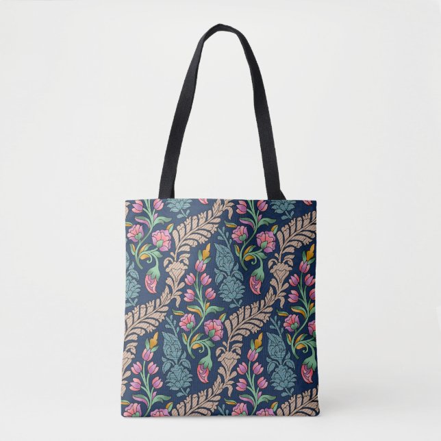 Traditional Mughal Allover Designart,pattern,flora Tote Bag (Front)