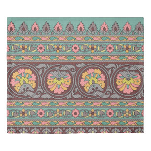Traditional Mughal Border art,pattern,flower,geome Duvet Cover