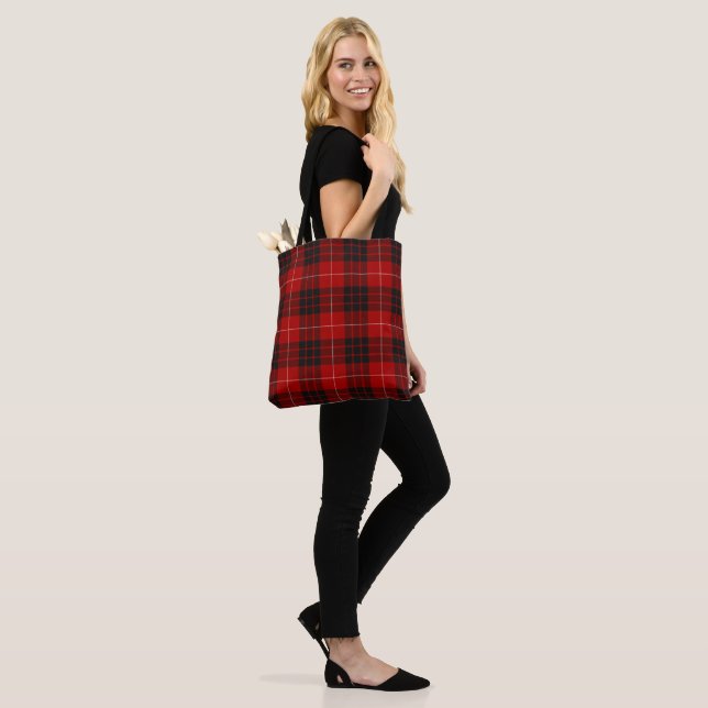 Traditional Munro Clan Highland Plaid Tote Bag (On Model)