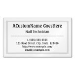[ Thumbnail: Traditional Nail Technician Magnetic Business Card ]
