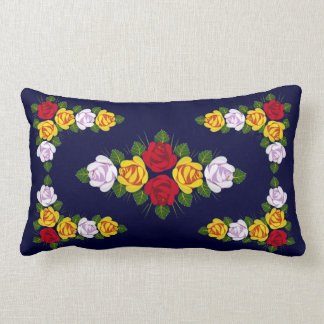 Traditional narrowboat art lumbar pillow