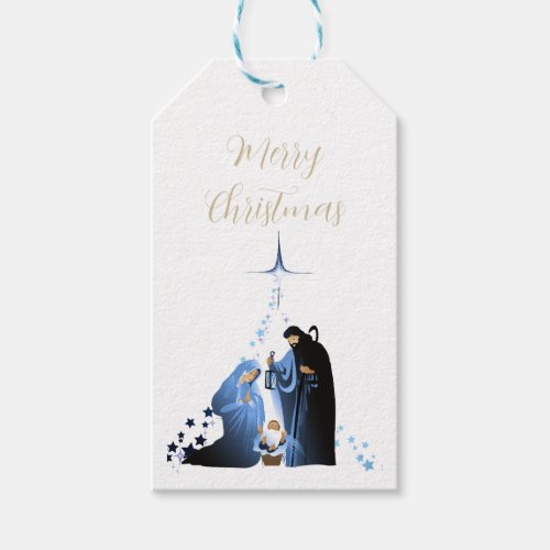 Traditional Nativity Scene Christmas greetings Gift Tags