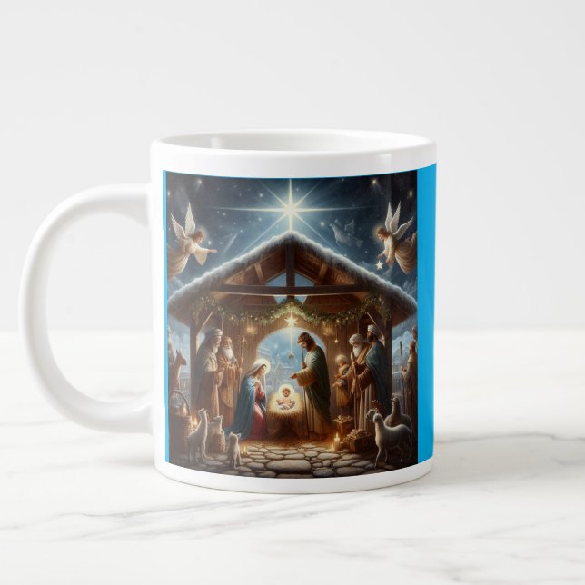 Traditional Nativity Scene Giant Coffee Mug (Left)