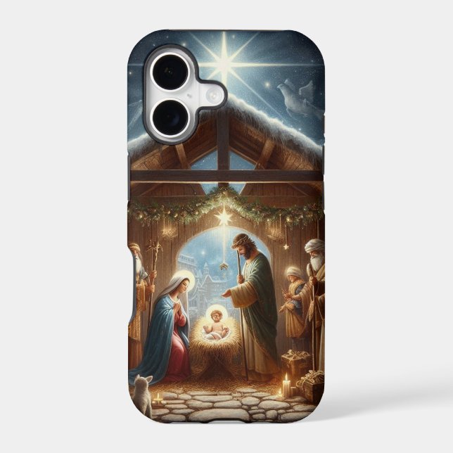 Traditional Nativity Scene Iphone Case (Back)