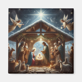 Traditional Nativity Scene Magnet