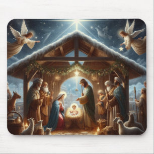 Traditional Nativity Scene Mouse Pad