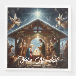 Traditional Nativity Scene Paper Dinner Napkins