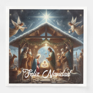 Traditional Nativity Scene Paper Dinner Napkins