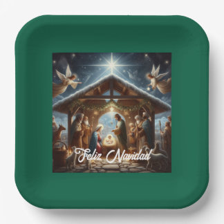 Traditional Nativity Scene Paper Plates